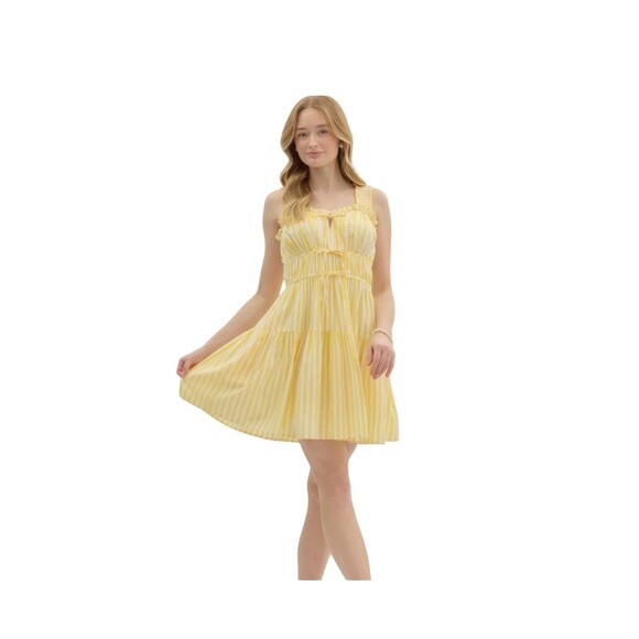 Entro Size S NWT Lemon Yellow Mini  Sundress - Picture 4 of 15